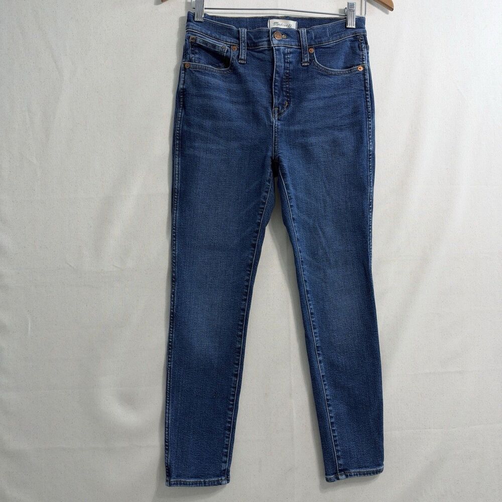 MADEWELL 10" High Rise Skinny Jeans Size 26P Womens Blue Denim Stretch